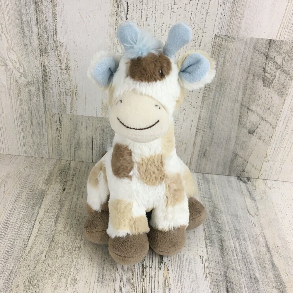 Maison Chic Giraffe Plush Stuffed Animal Blue Baby Boys Lovey EUC